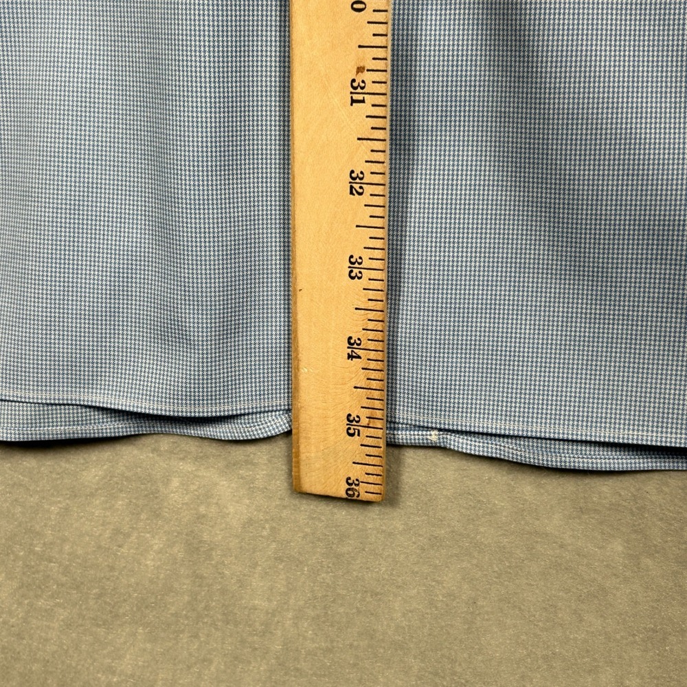 2 Jos. A. Bank Traveler Cotton Shirts Mens 20X35 Navy & Baby Blue Houndstooth - Picture 10 of 16